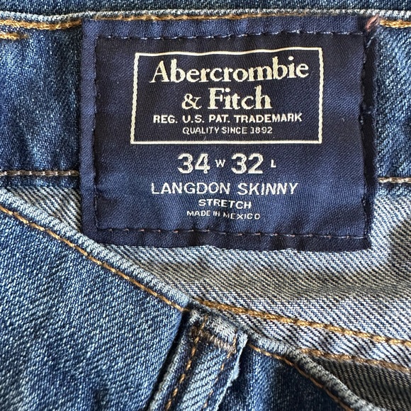 Abercrombie & Fitch Men's Langdon Skinny Jeans 34x32 - Picture 3 of 3